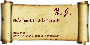Németi József névjegykártya